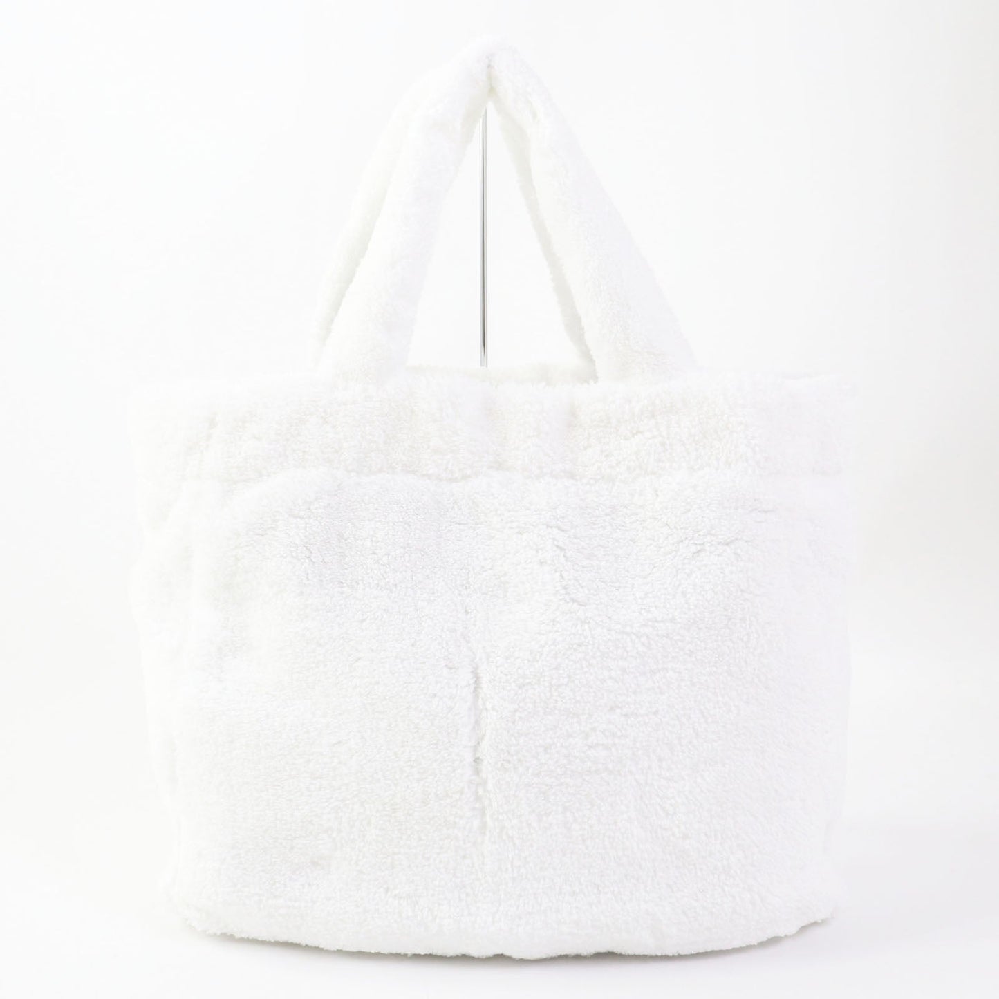 PRADA Tote Bag 1BG130 Terry (pile fabric) White Black , BIANCO NERO SPUGNA Women