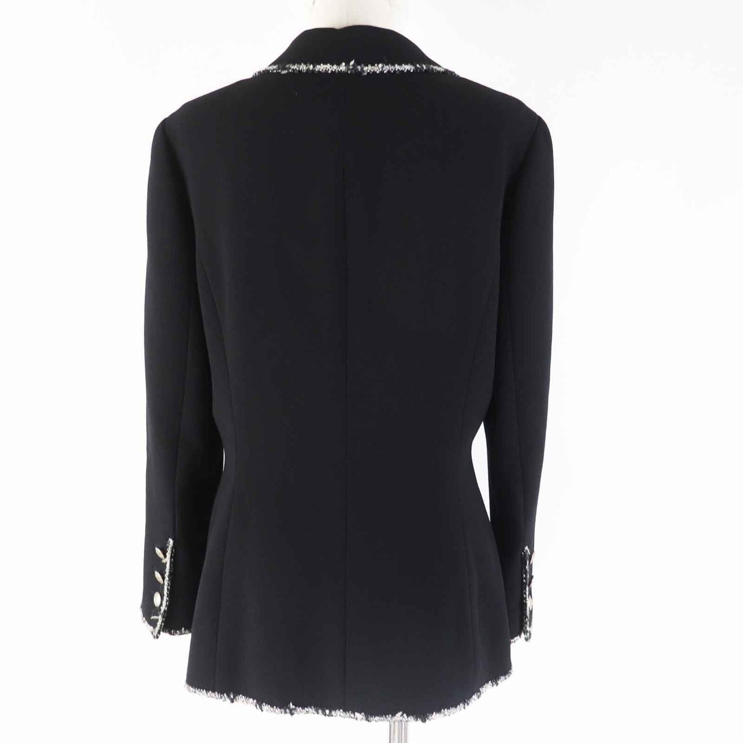 Chanel Wool COCO Mark Emblem Jacket Black Classic Flap Tote