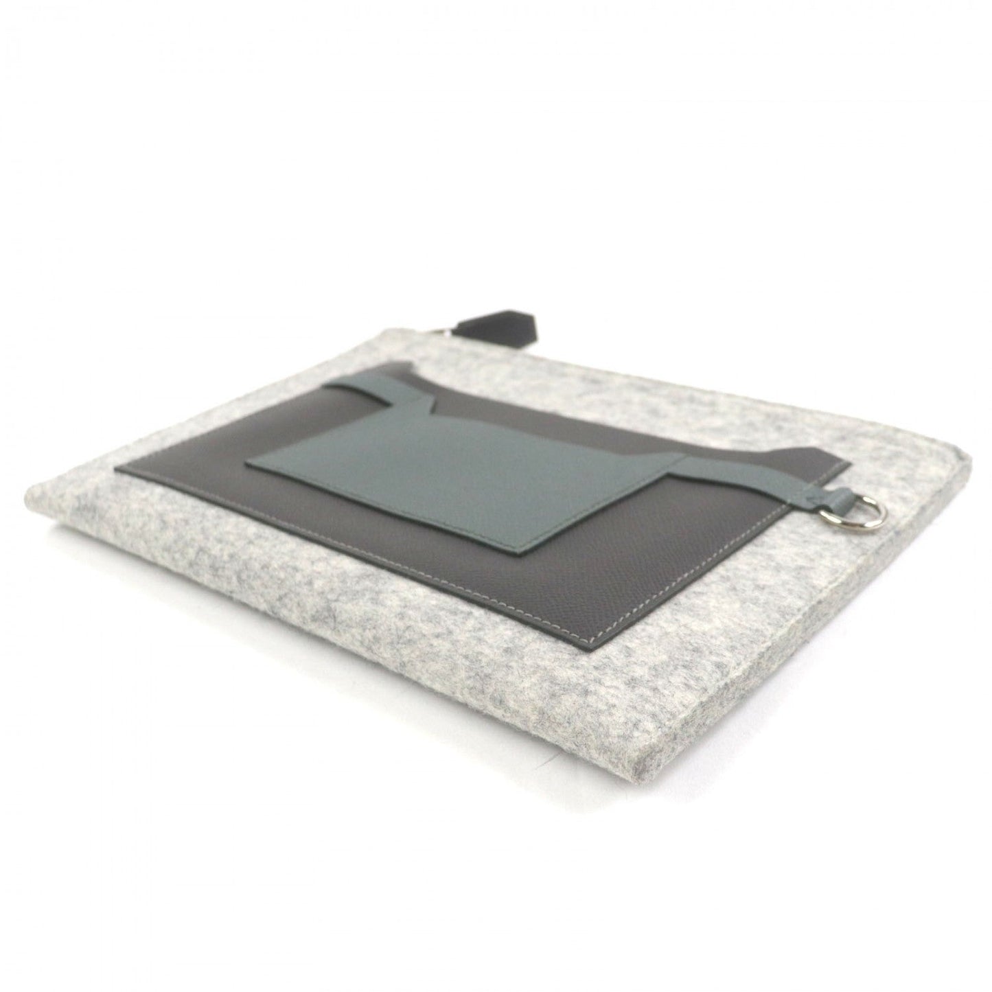 HERMES Clutch bag felt gray TOO DOO 29