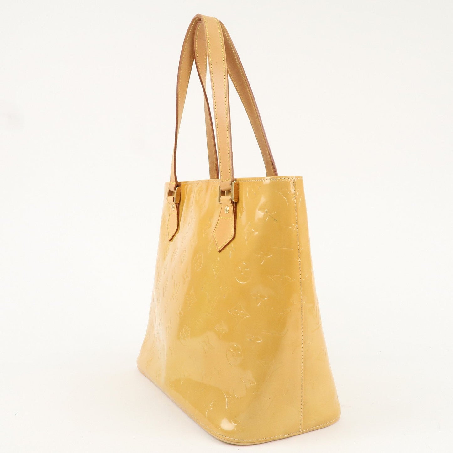 Louis Vuitton Monogram Vernis Houston Hand Bag Lime Yellow M91055