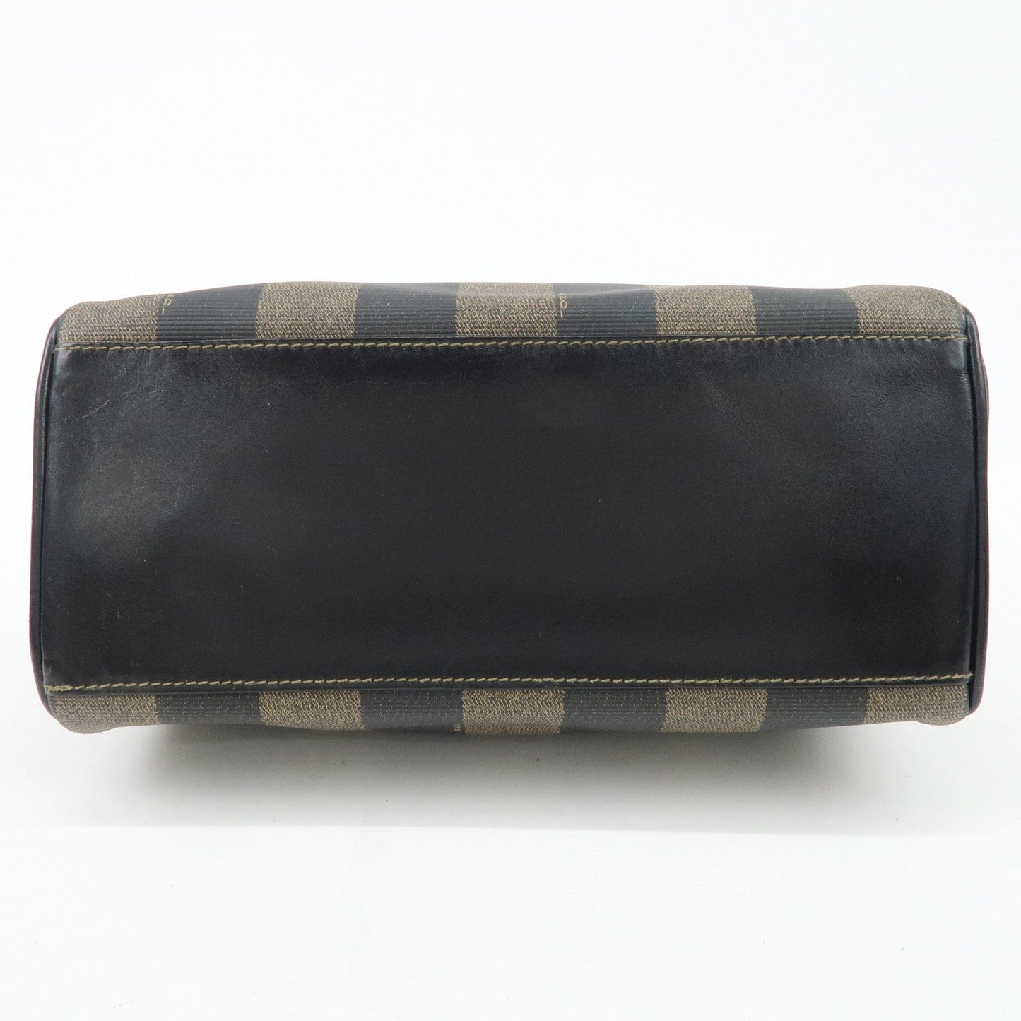 FENDI Pequin PVC Leather 2Way Bag Hand Bag Brown Black
