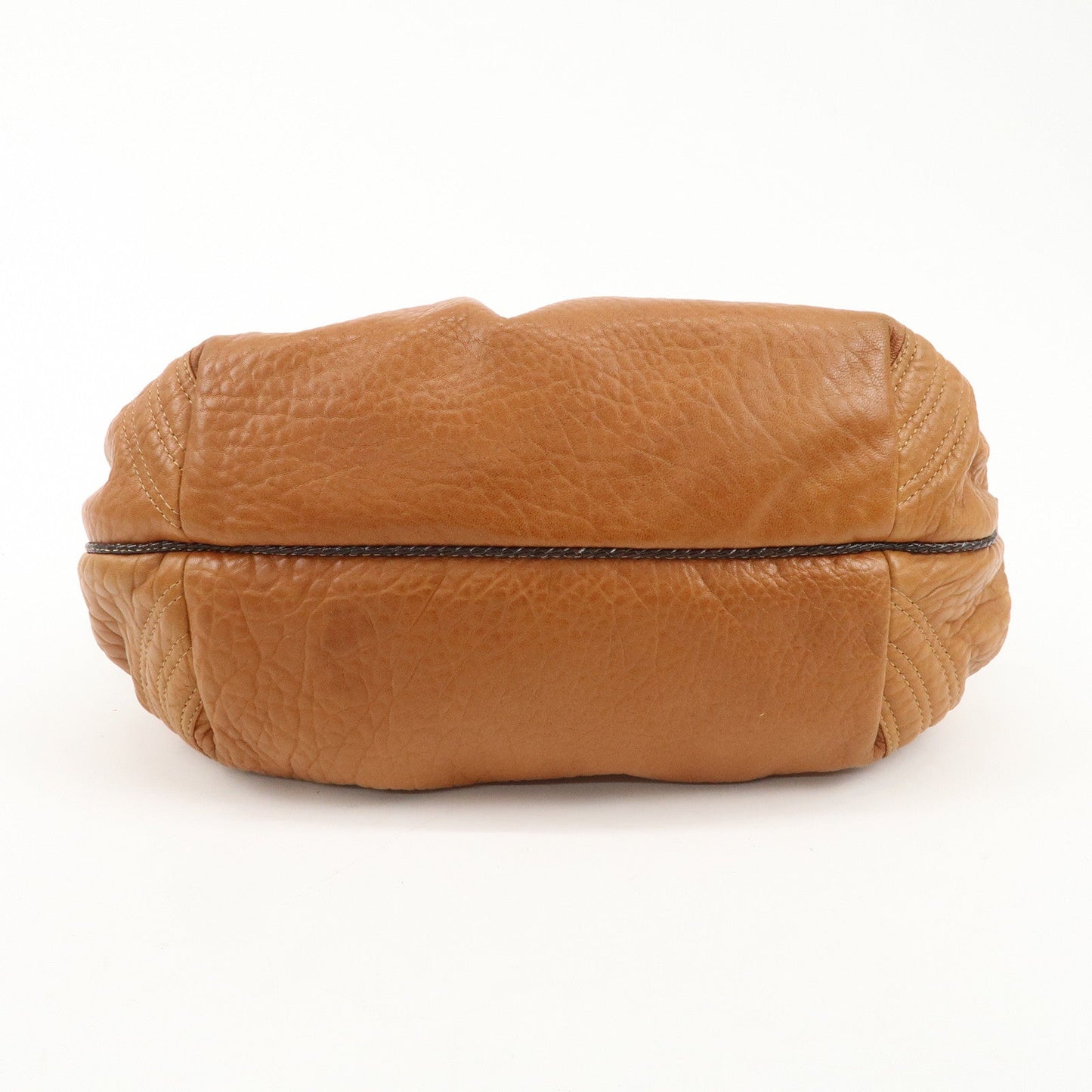 FENDI Leather Mini Spy Bag Hand Bag Brown Dark Brown 8BL078