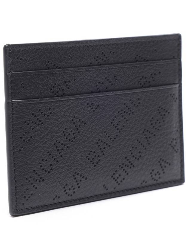 Luxury Balenciaga Trending 2026 Logo Perforated Cash Card Holder Black