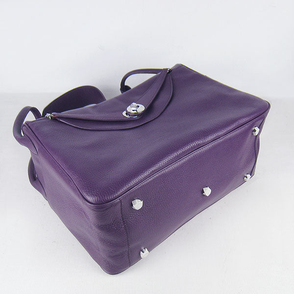 Luxury Hermes Lindy 34cm handbag 6208 purple Silver