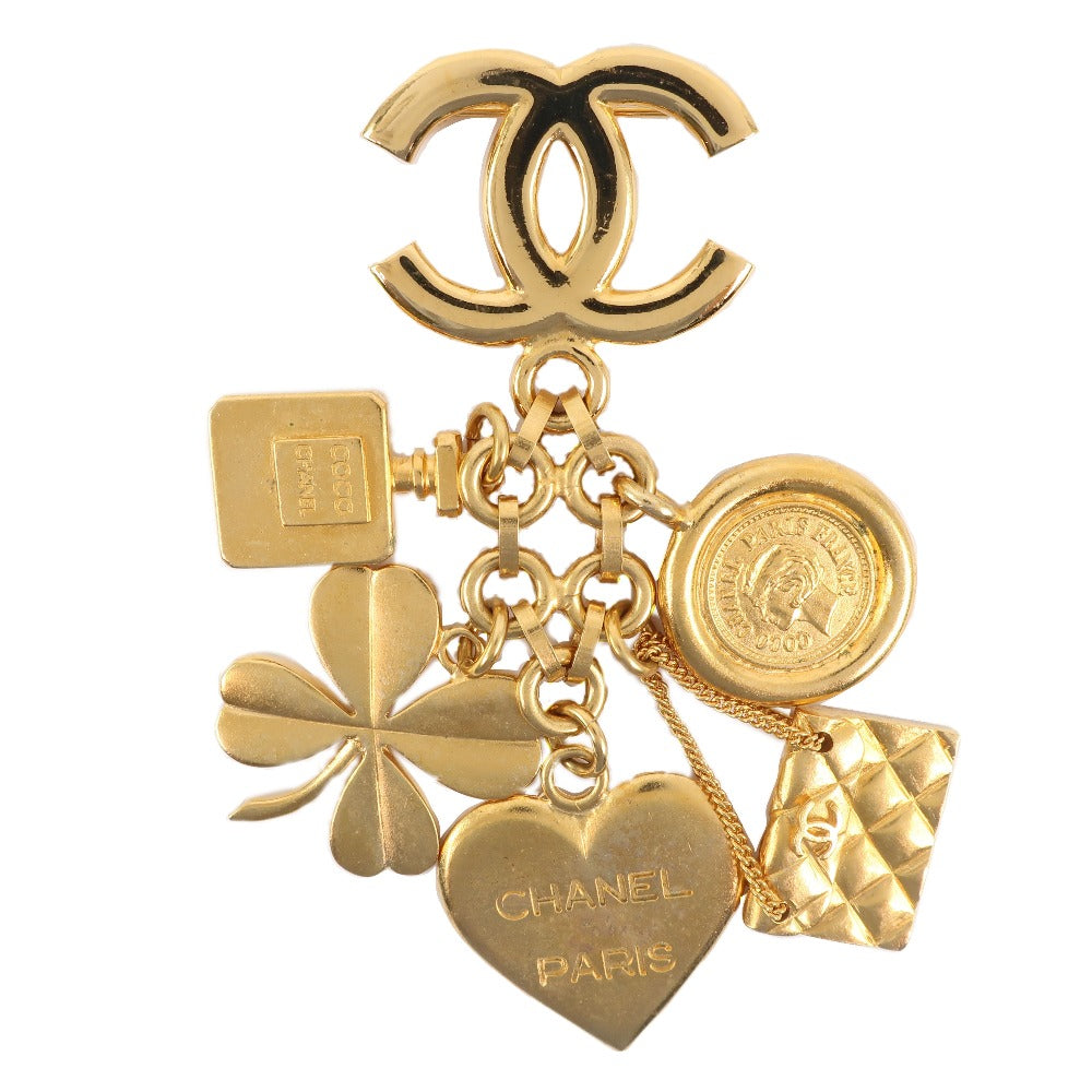 Chanel CHANEL Heart/Clover/Matrise Brooch Icon G 95A 74.2g Heart/Clover/Matelasse A-Rank Cl