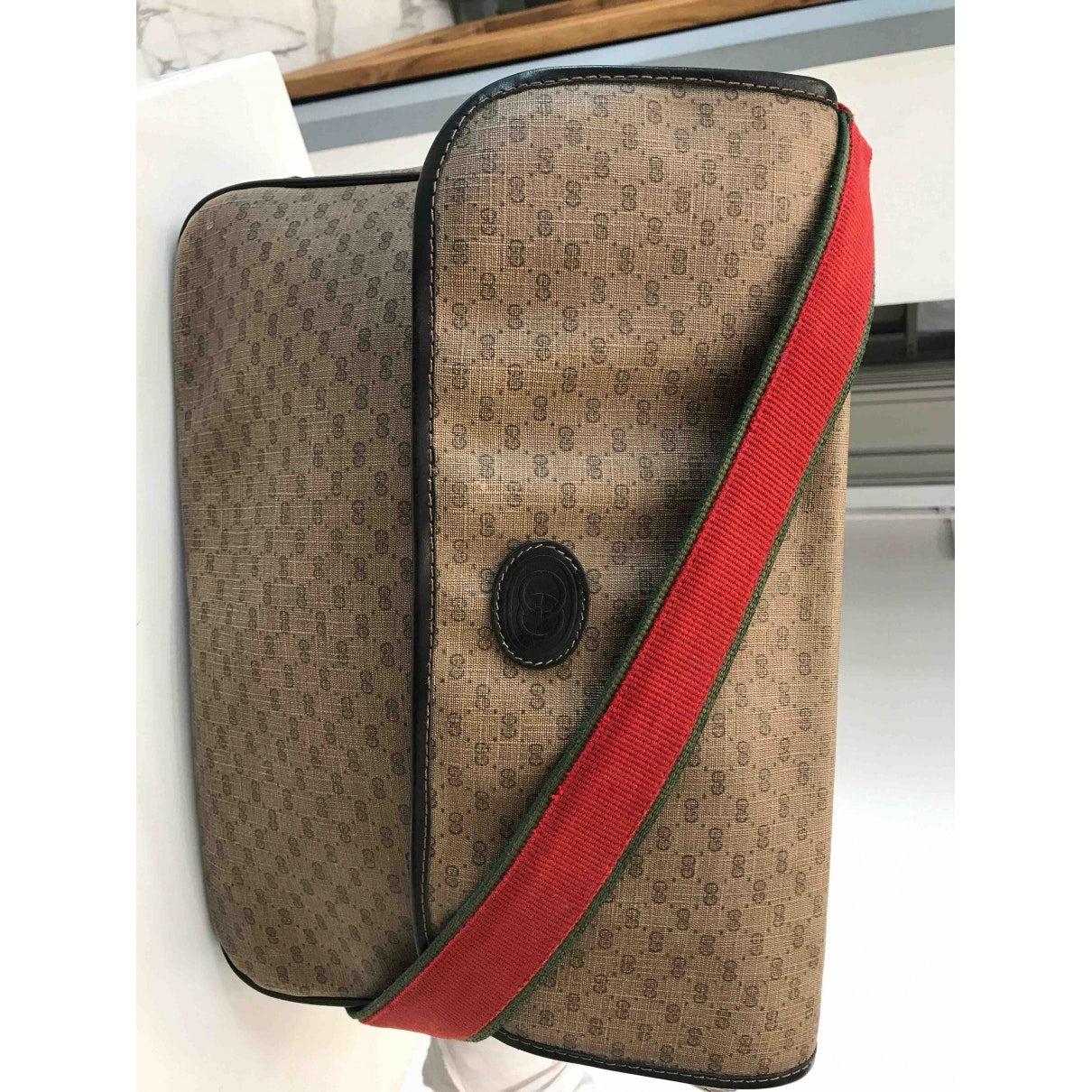 Gucci brown cloth handbag