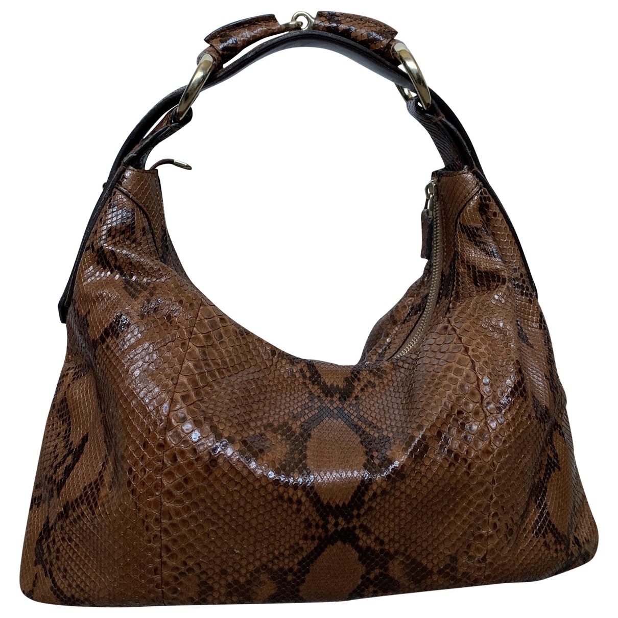 Gucci hobo brown python handbag