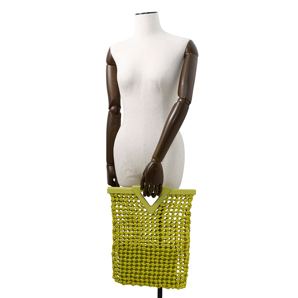 Bottega Veneta Point Top Handle Bag Green690634 Polyurethane Leather