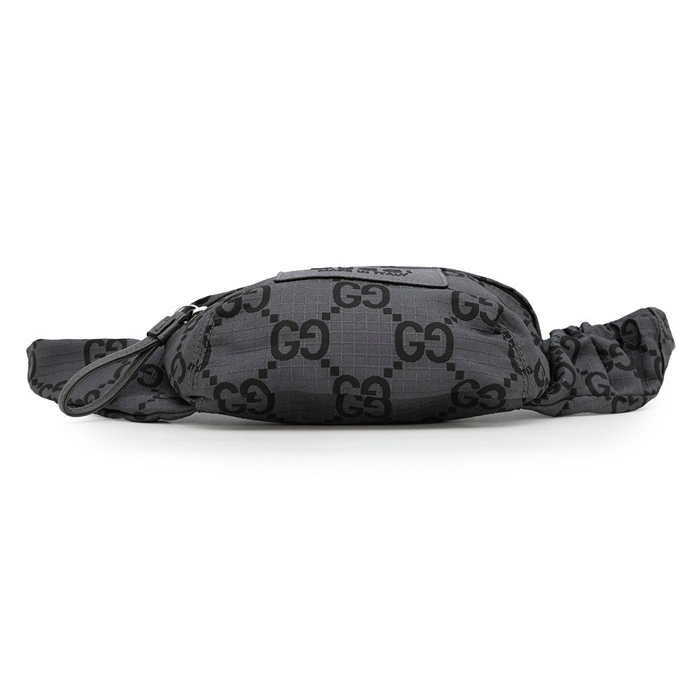 GUCCI ?GG Recycled Polyester Belt Bag Gray/Black767934 Eco-friendly NylonGG Polyester