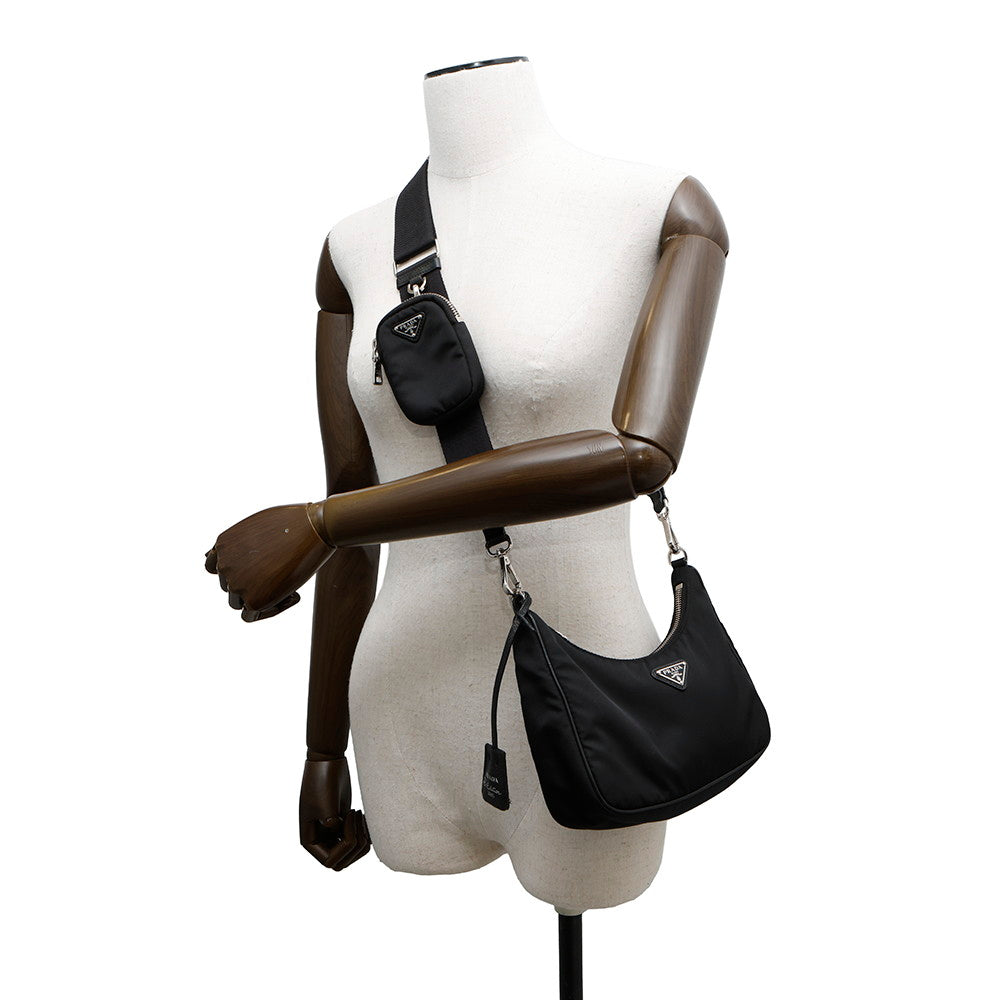 PRADA Re-Edition 2005 Re-Nylon Shoulder Bag Black1BH204 Nylon