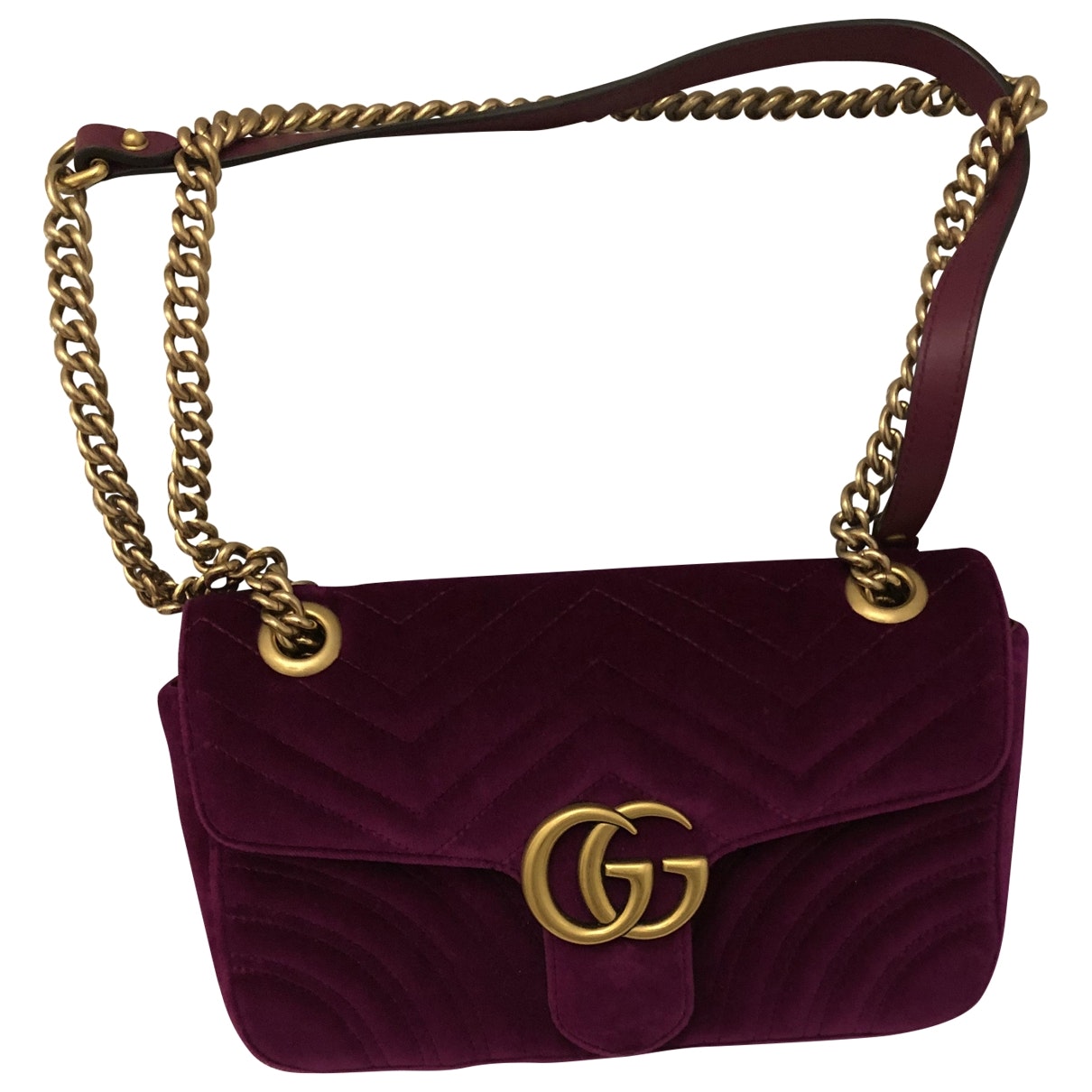 Gucci marmont purple velvet handbag