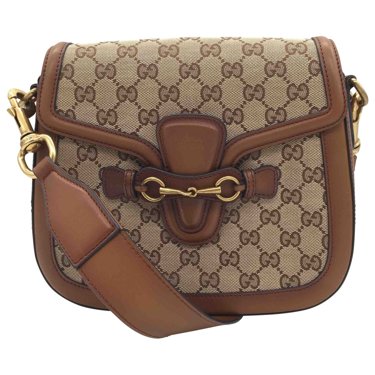 Gucci lady web brown leather handbag