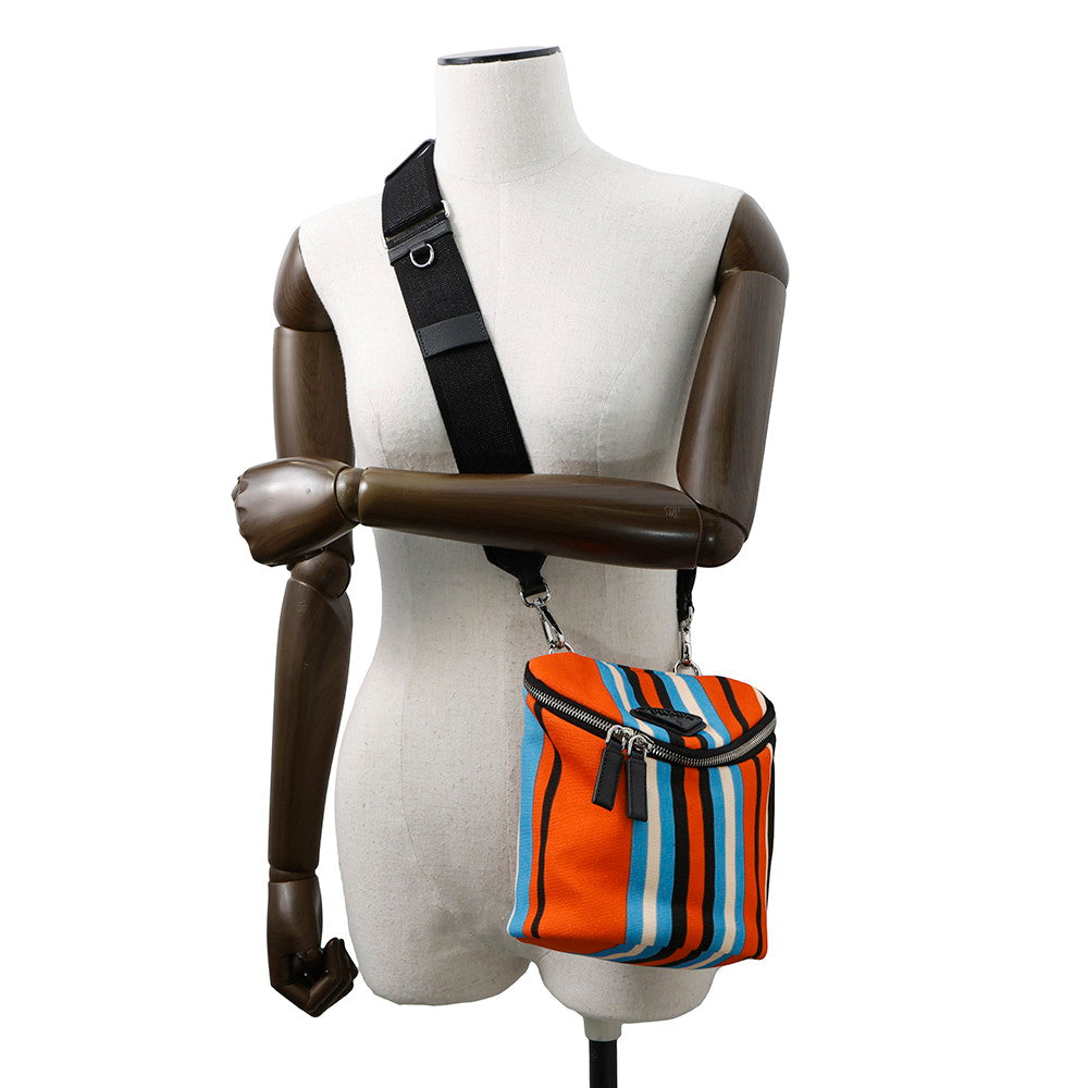 PRADA Triangle Logo Shoulder Bag Multicolor2VH147 Canvas