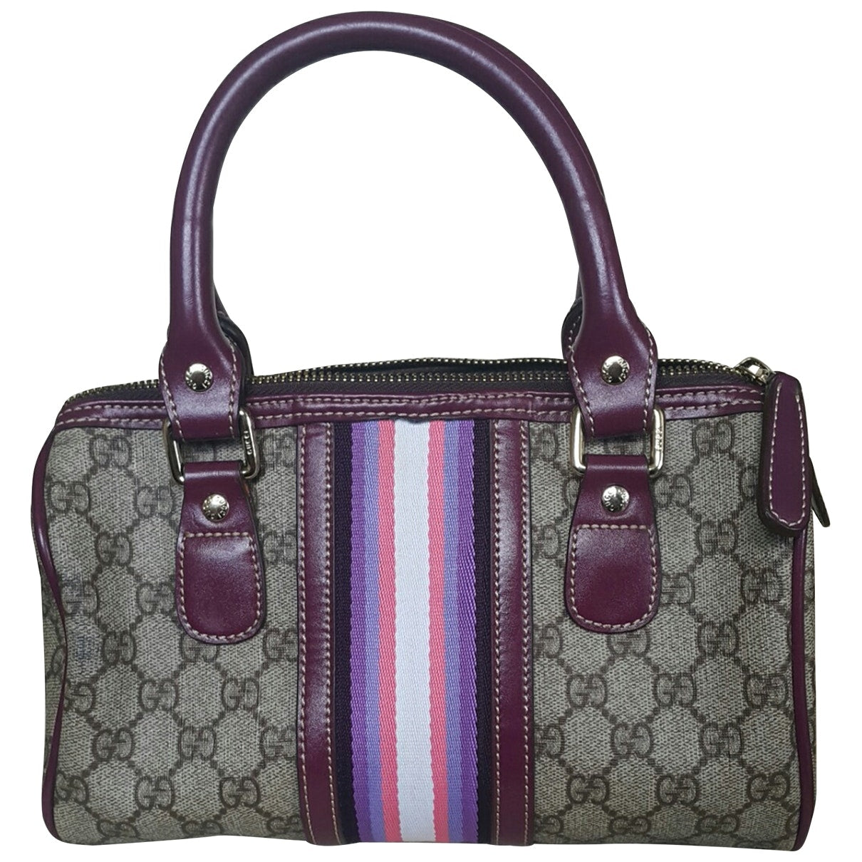 Gucci boston burgundy cloth handbag