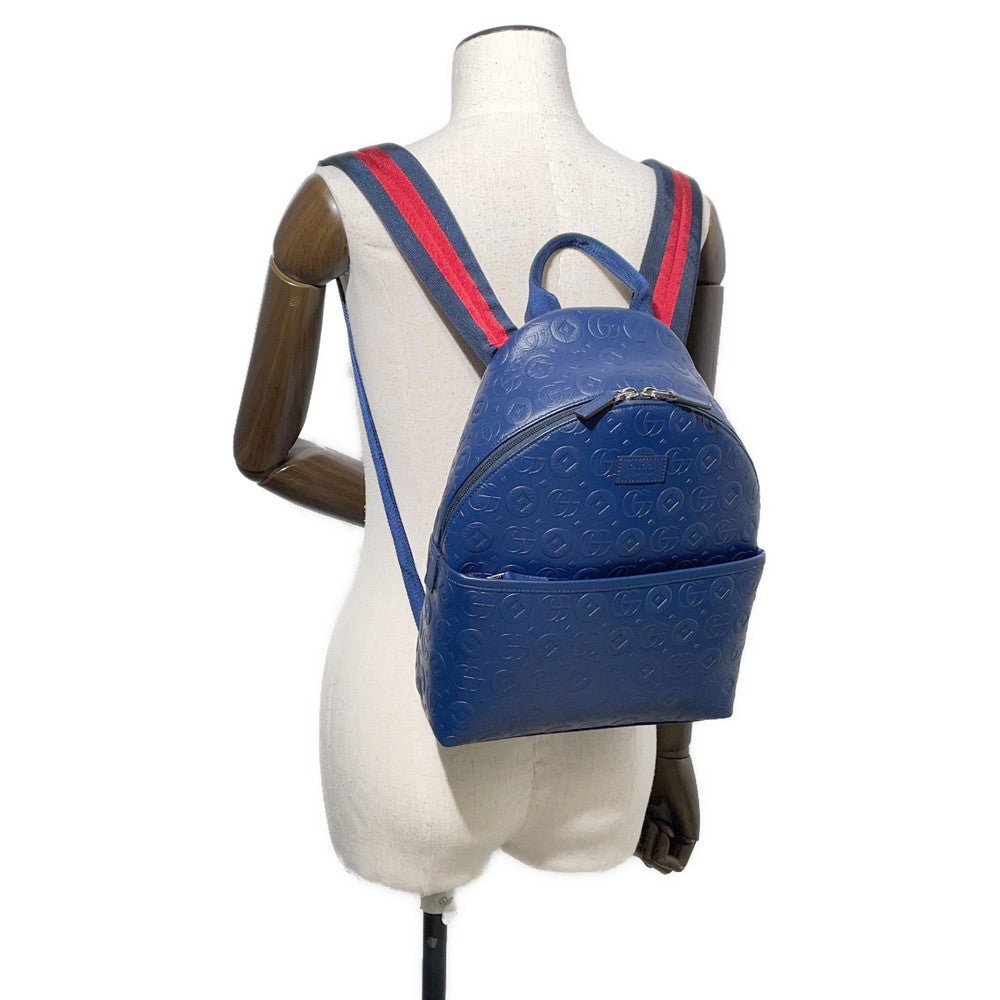 GUCCI Double G Backpack Children's Navy271327 PVC