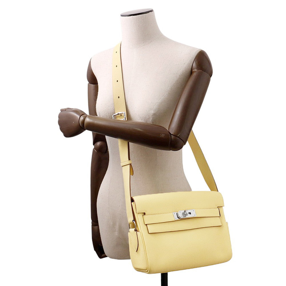 HERMES Kelly Messenger Jaune Poussin Togo Leather Size PM