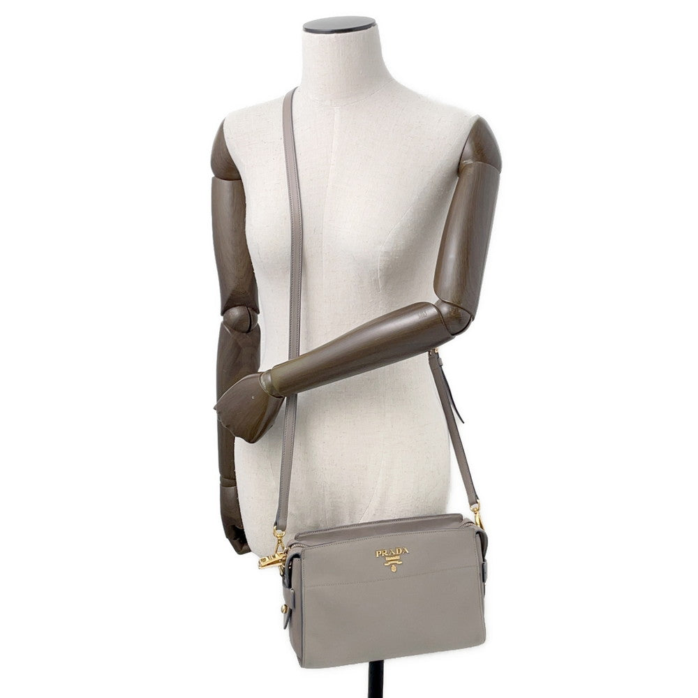 PRADA Saffiano Leather Shoulder Bag Gray1BH104 Saffiano LeatherLeather