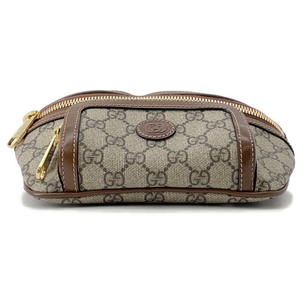 GUCCI ?Interlocking G belt bag Beige/Brown682933 GG Supreme Leather