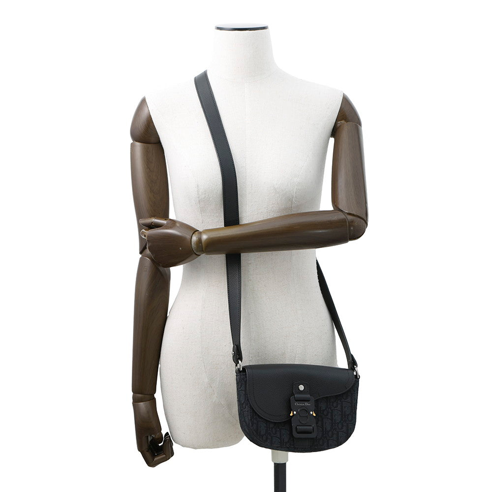 Dior ?Oblique Saddle Shoulder Black2ADCA435YKS Canvas Calf Leather Size Mini