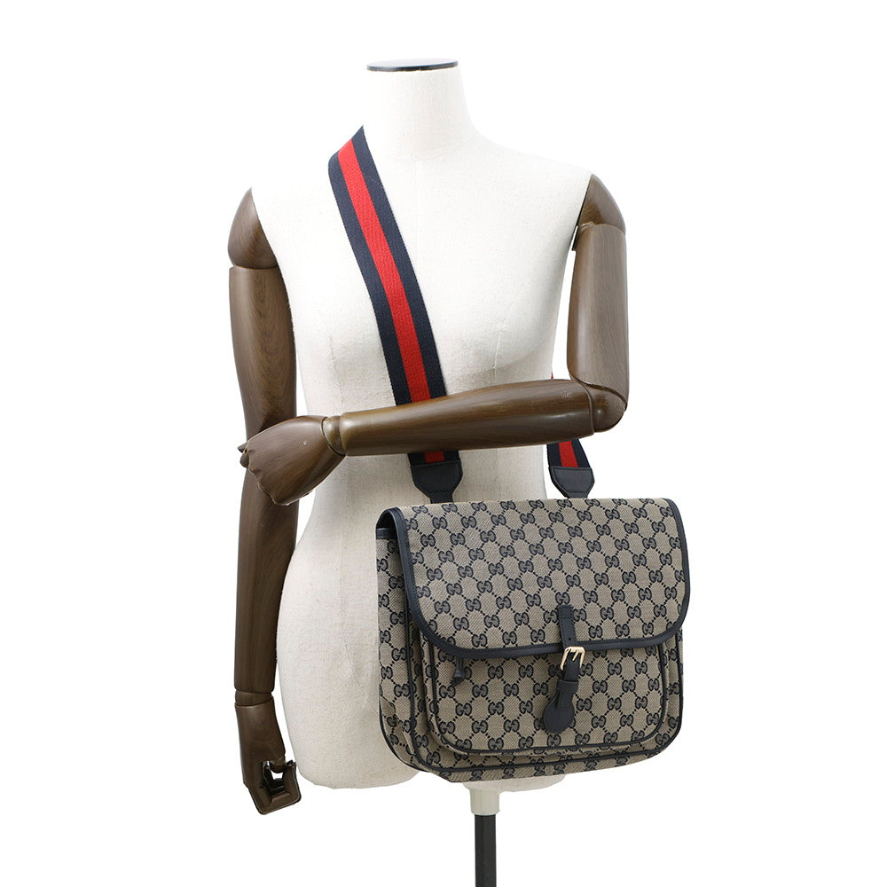 GUCCI GG Canvas Children's Messenger Bag Navy/Beige793823 Canvas Leather