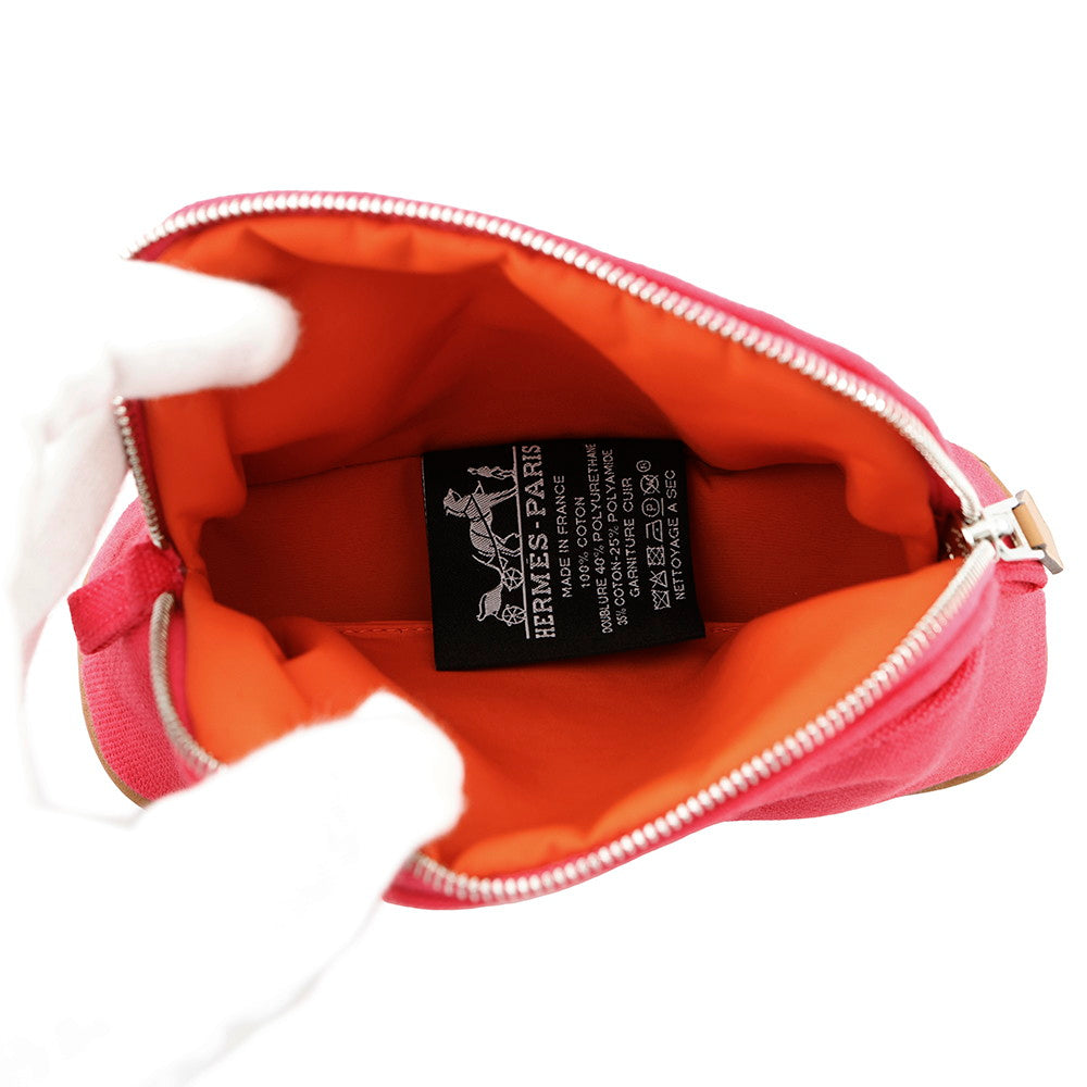 HERMES Bolide Pouch Hibiscus Canvas Leather Size Mini mini