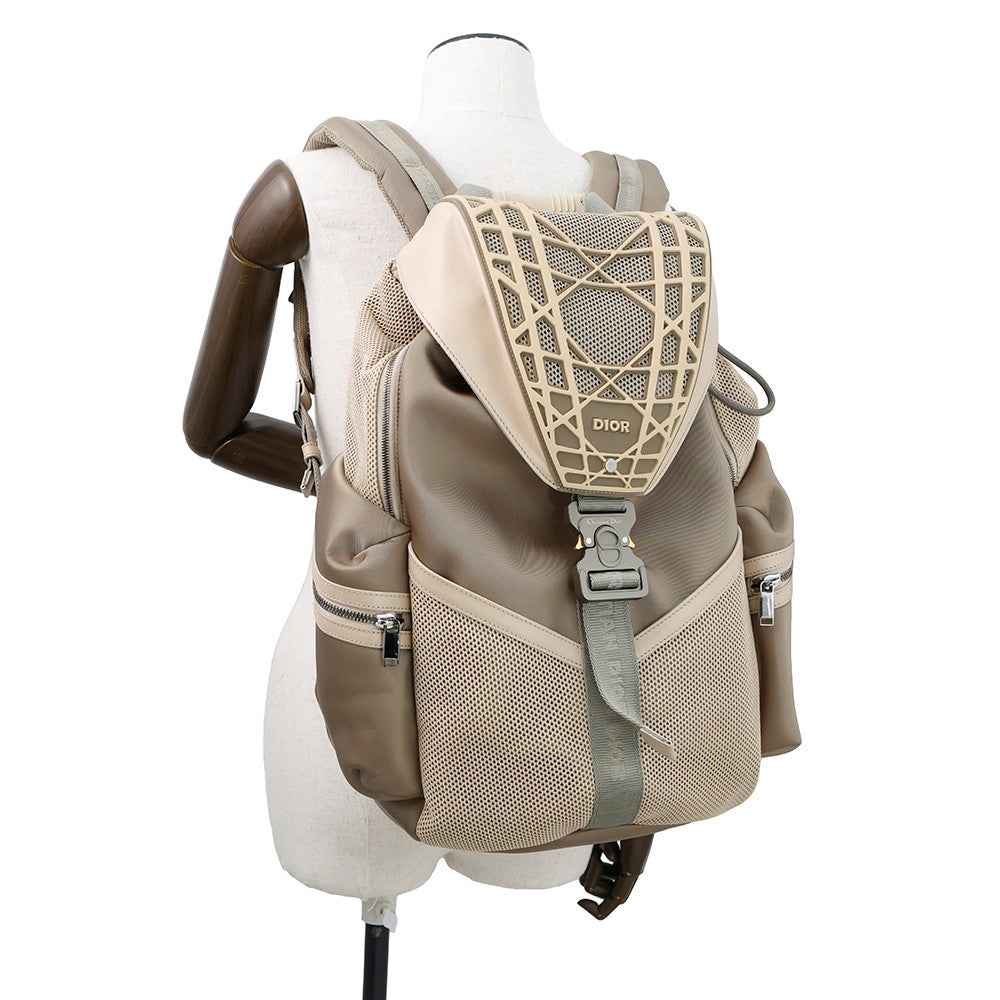 Dior Cobra Backpack Khaki/Beige Nylon Mesh