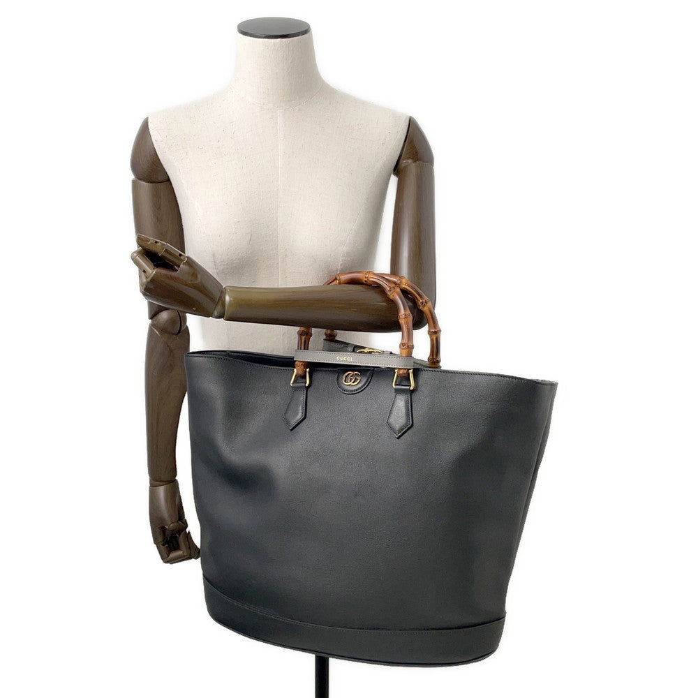 GUCCI Diana 2WAY Tote Bag Black746270 Leather Size Large