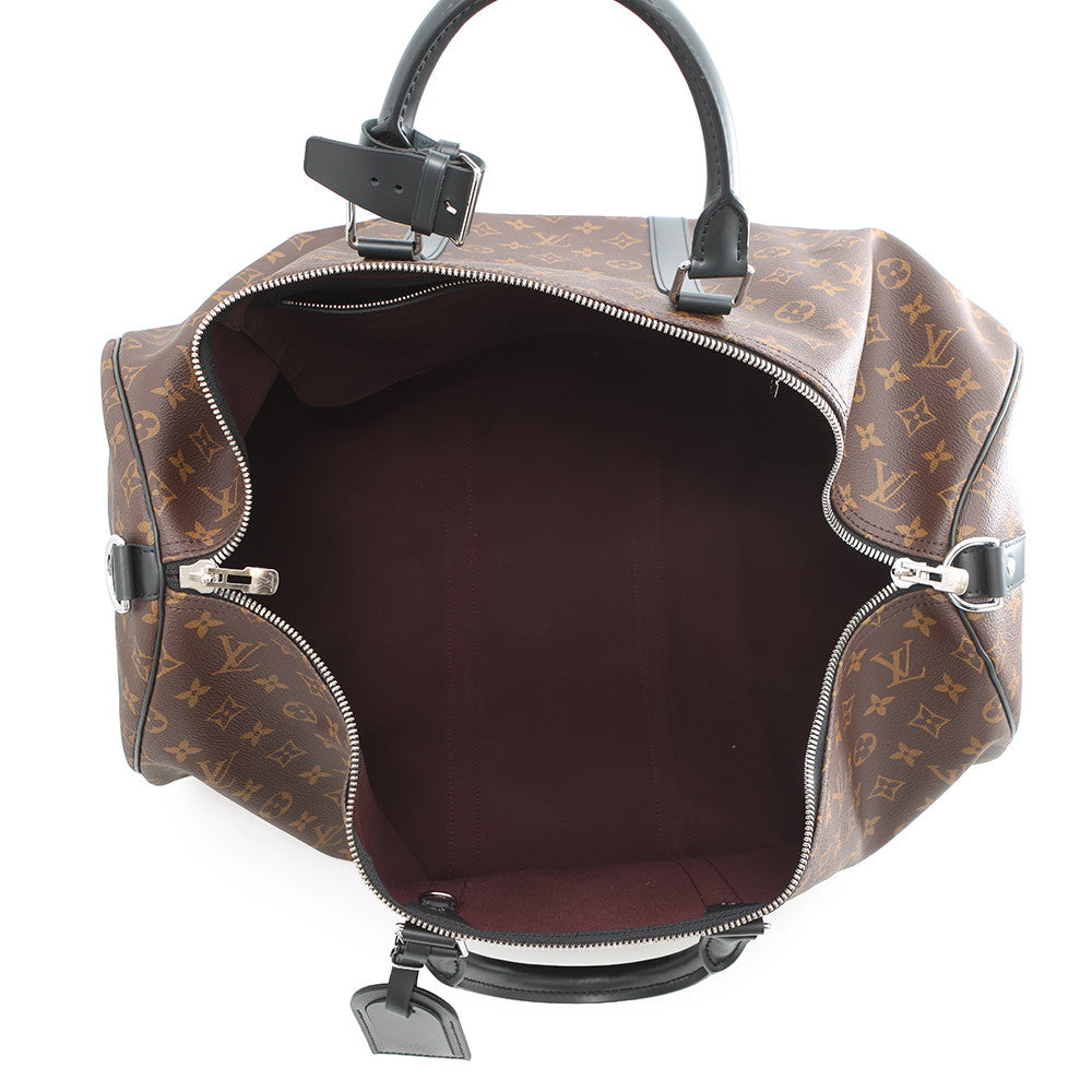 LOUIS VUITTON Keepall Bandouliere Bordeaux NoirM56714 Monogram Macassar Canvas Size 55