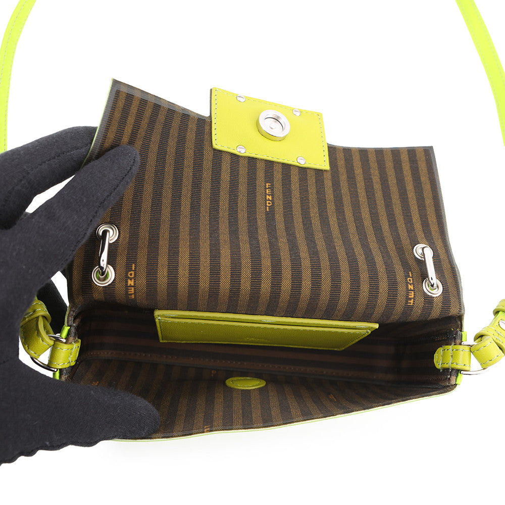 FENDI Baguette Phone Pouch Light Green/Brown7AS142 Satin