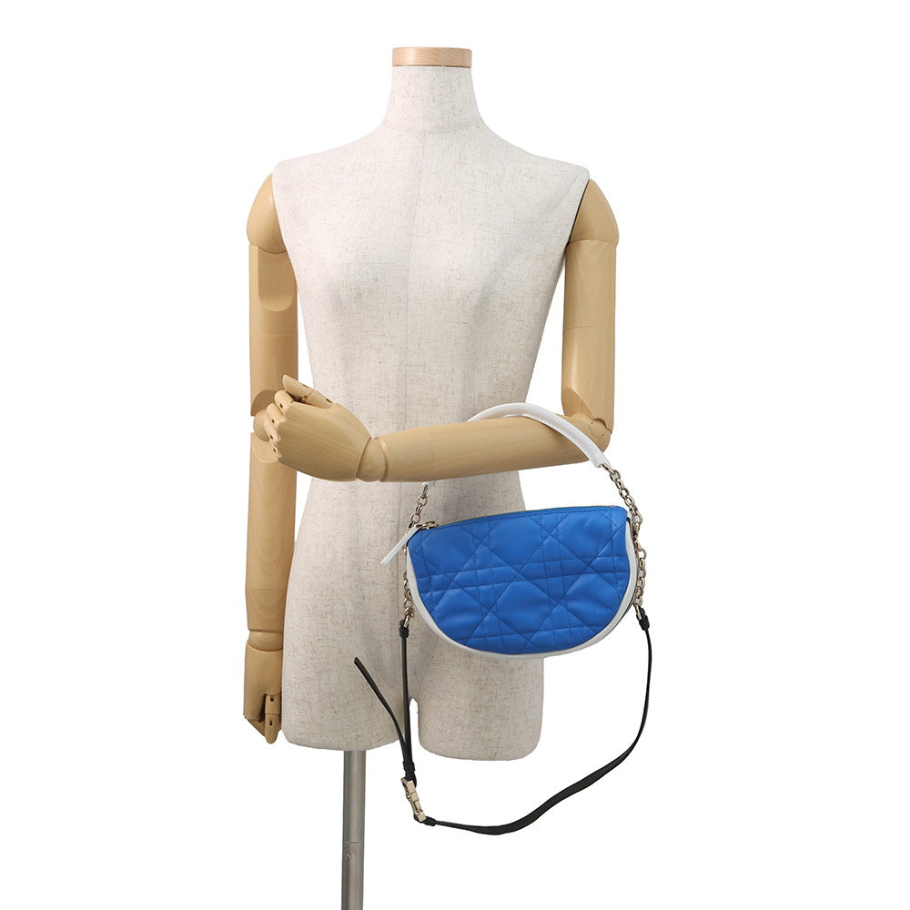 Dior Macrocannage Vibe Hobo Bag Blue/WhiteM7200ODDO Lambskin Size Small
