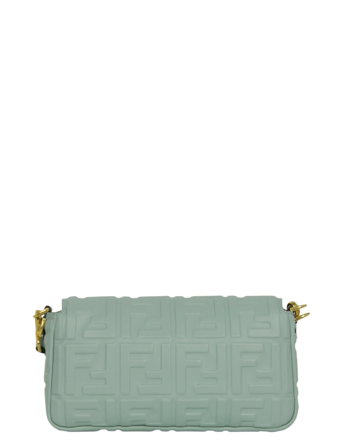 Fendi Blue Embossed FF 1974 Medium Baguette NM