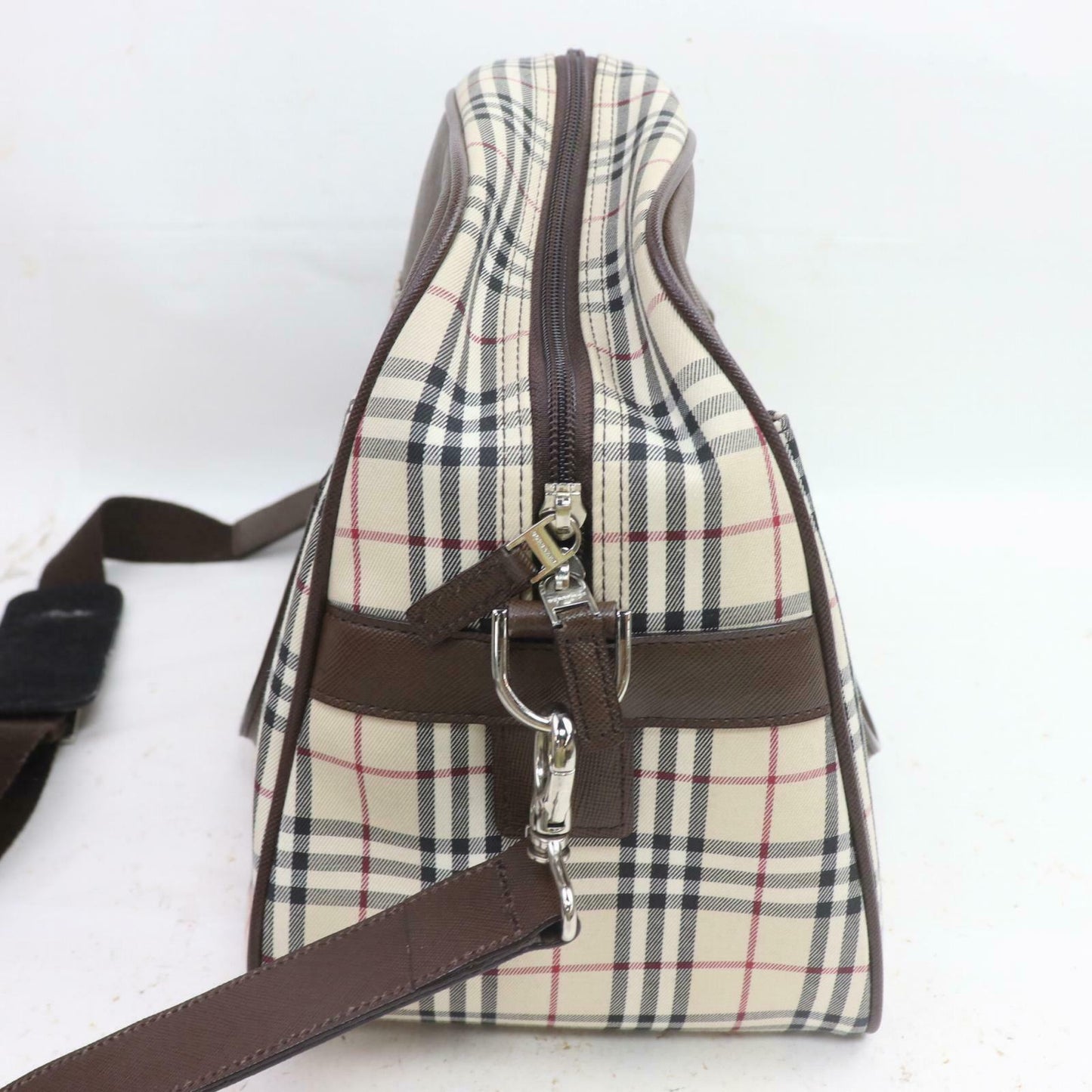 Burberry Hand Bag Light Brown Nylon (SHC7-10103)