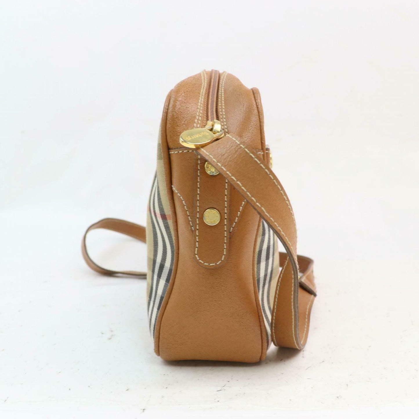 Burberry Shoulder Bag Light Brown Canvas (SHC7-10295)