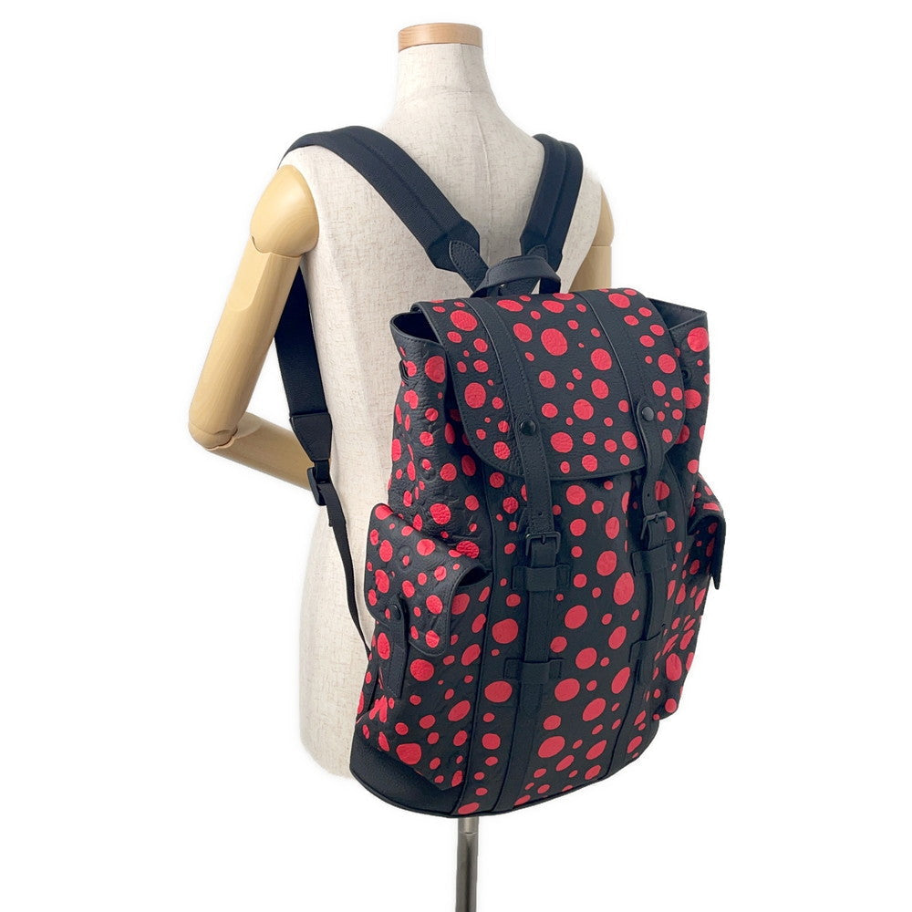LOUIS VUITTON LVxYK Christopher Yayoi Kusama Noir RedM21978 Taurillon Monogram Infinity Dot Size MM