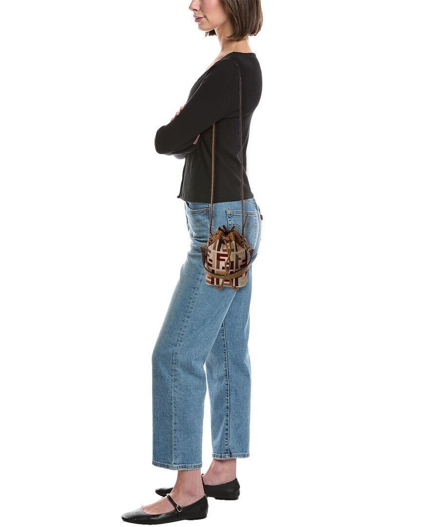 Fendi Mon Tresor Mini Ff Canvas & Leather Bucket Bag