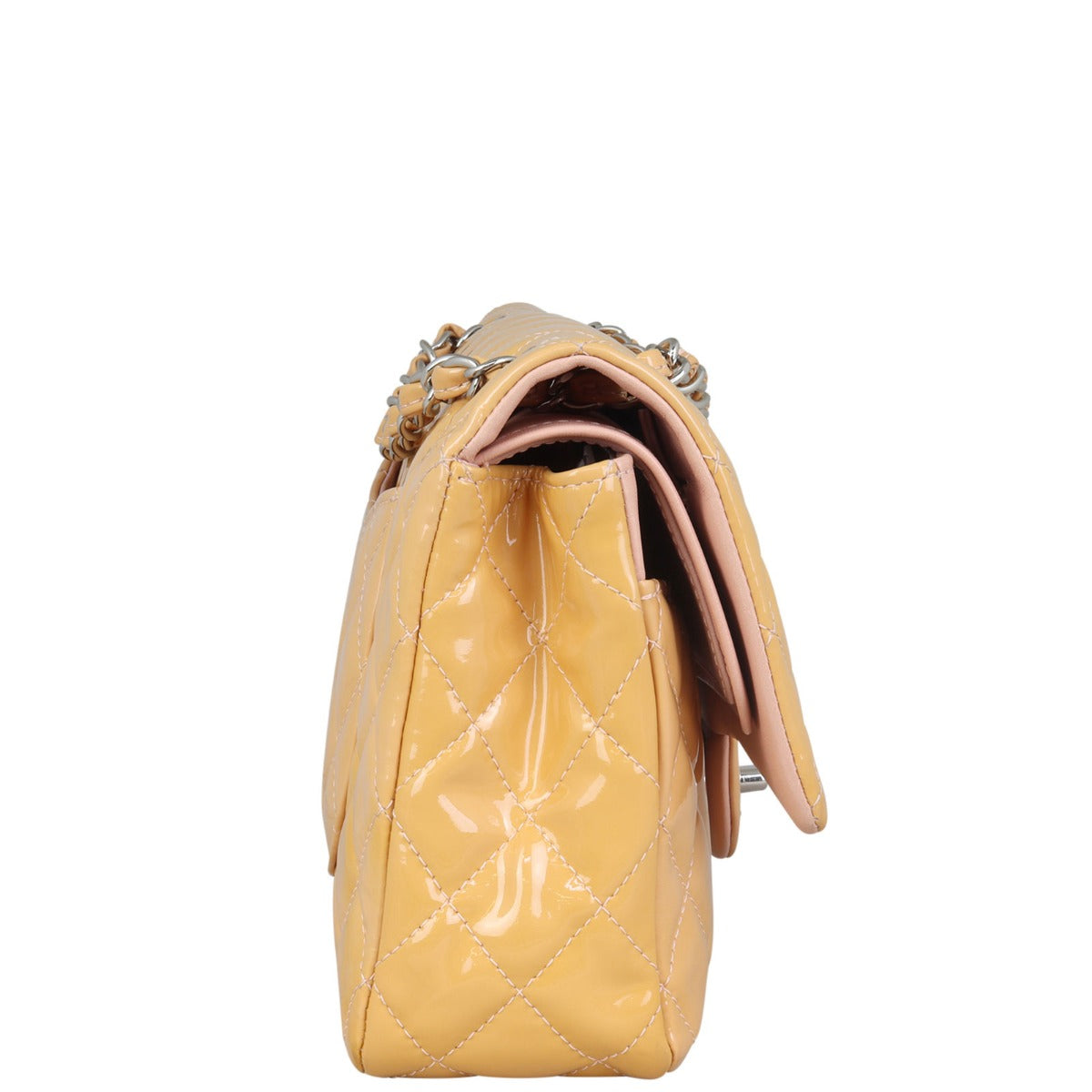 Chanel Classic Double Flap Medium Patent | Pale Orange