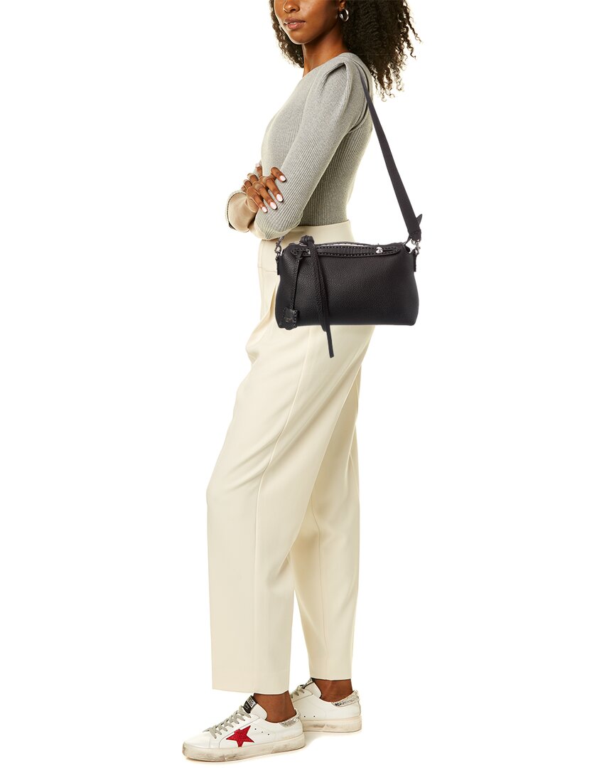 Fendi By The Way Selleria Medium Leather Shoulder Bag, Black
