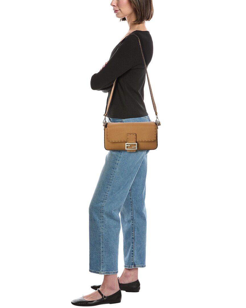 Fendi Baguette Leather Shoulder Bag