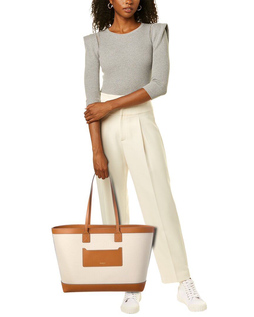 Burberry New Hampshire Canvas & Leather Tote