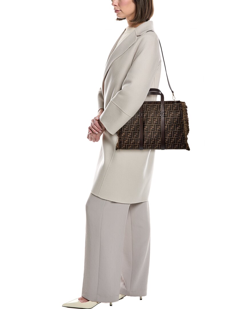 Fendi Summer Ff Jacquard & Leather Tote