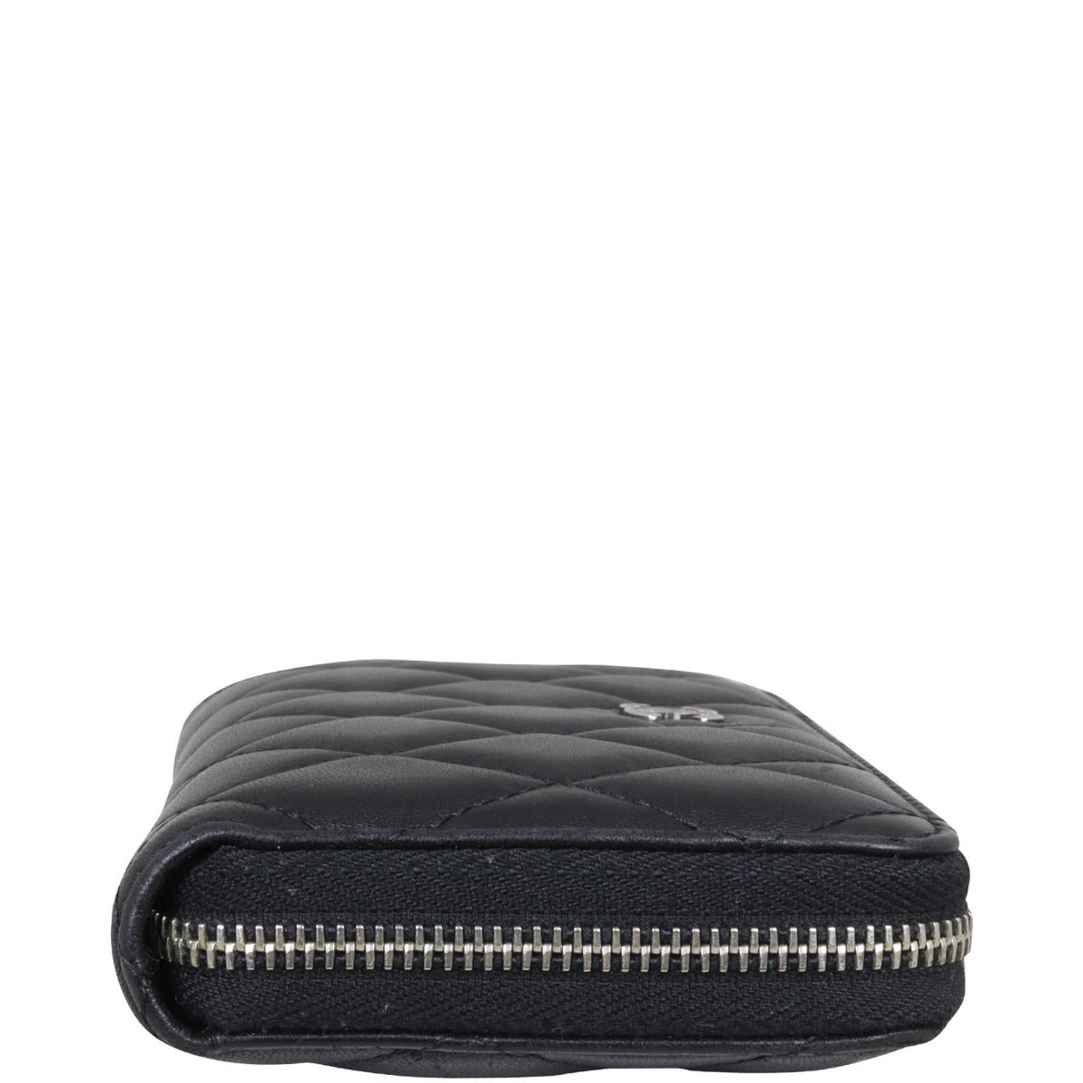 Chanel Small Zip Around Wallet | Black Lambskin
