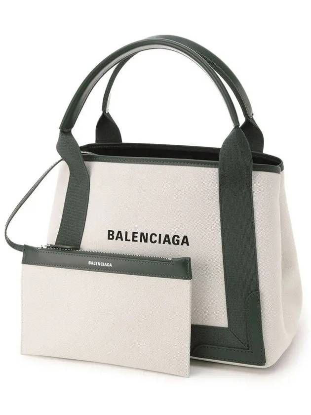 Luxury Balenciaga Trending 2026 Cabas Logo Canvas Small Tote Bag Dark Khaki