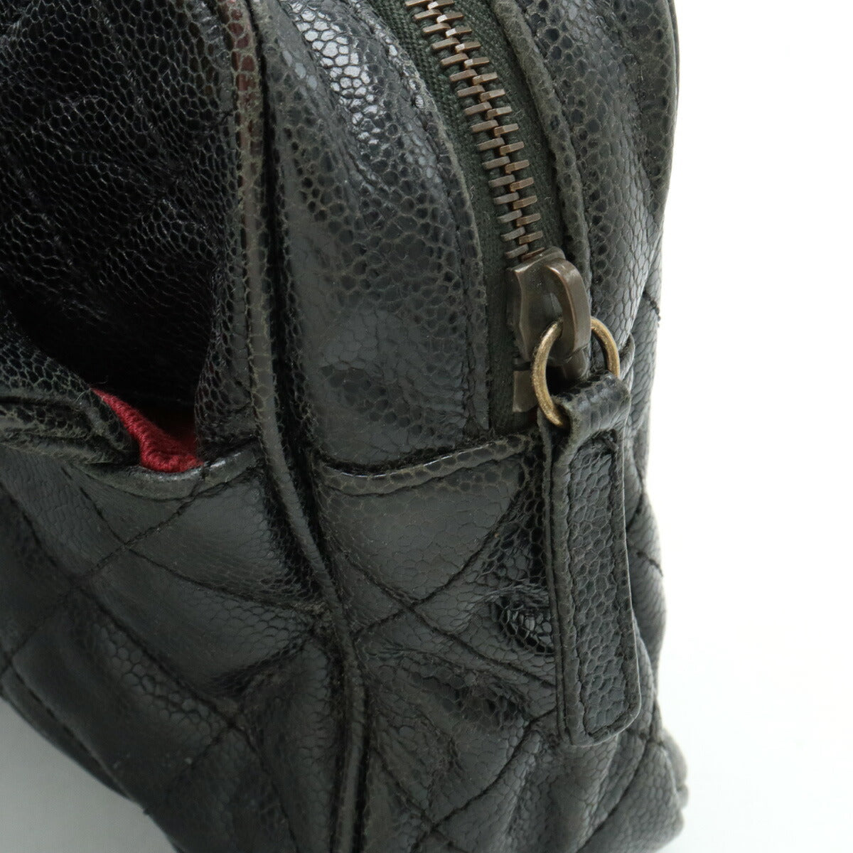 Chanel Caviar Skin Matelasse Coco Chain Shoulder Bag Leather Black
