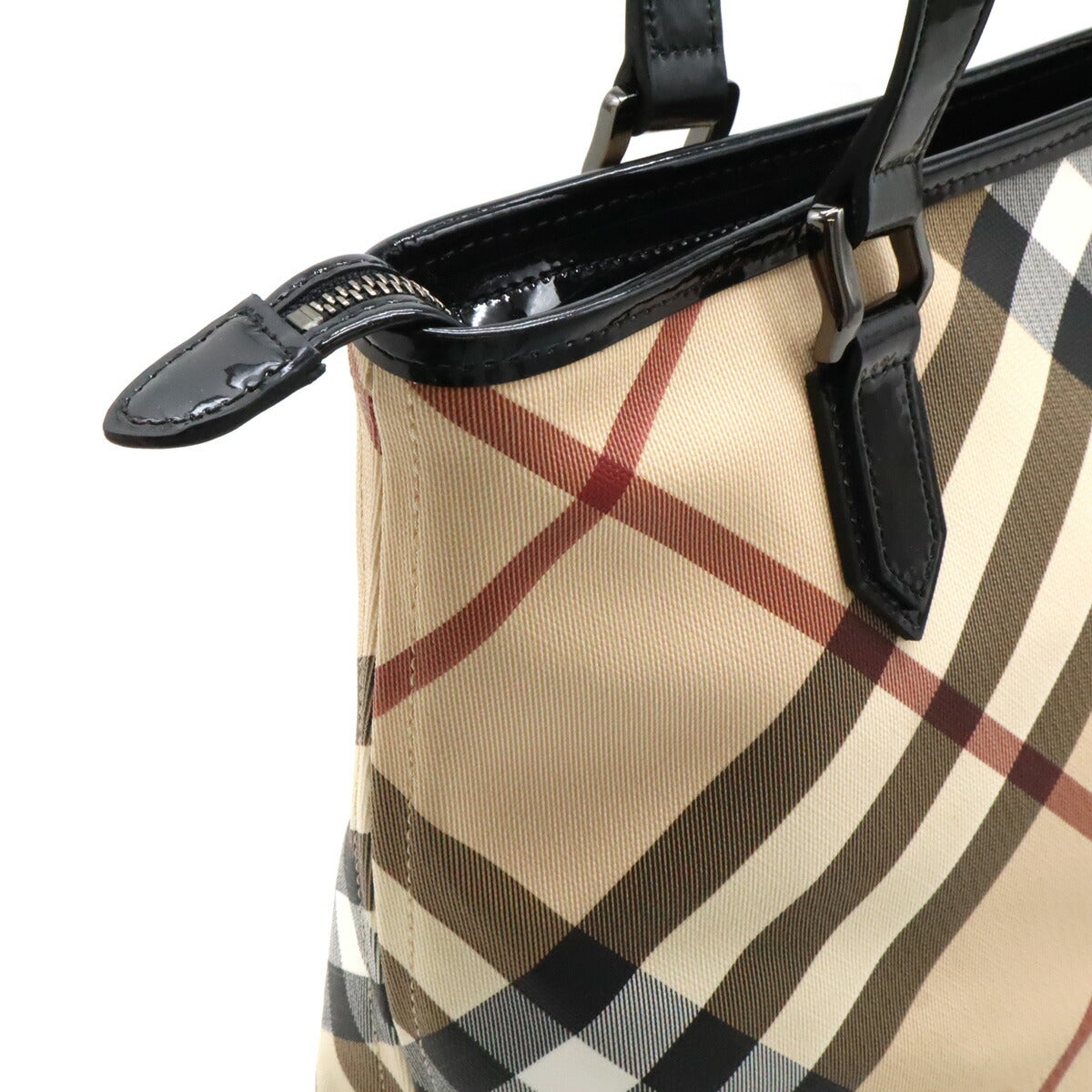 Burberry Ho Check PVC Patent Leather 2way Tote Bag