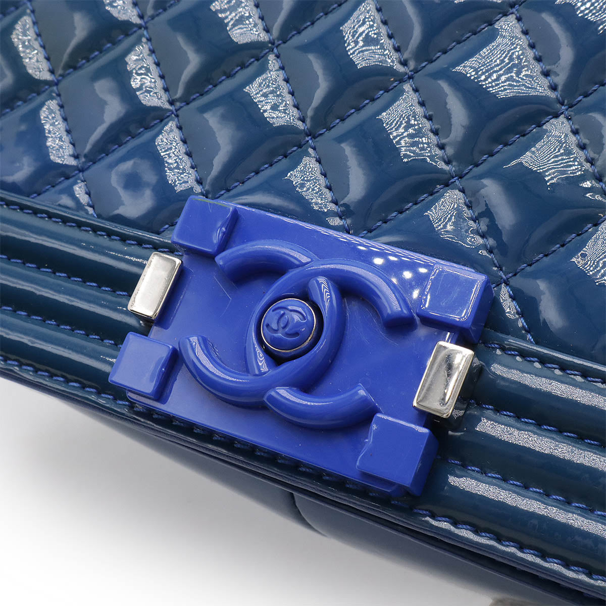 Chanel Boy Matelasse Chain Bag Patent Leather