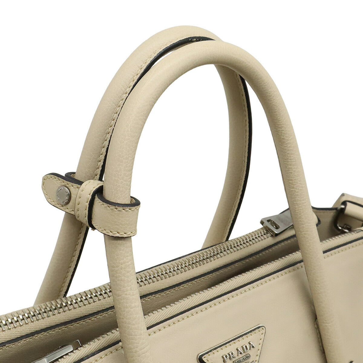 Prada Triangle Logo Leather 2way Bag