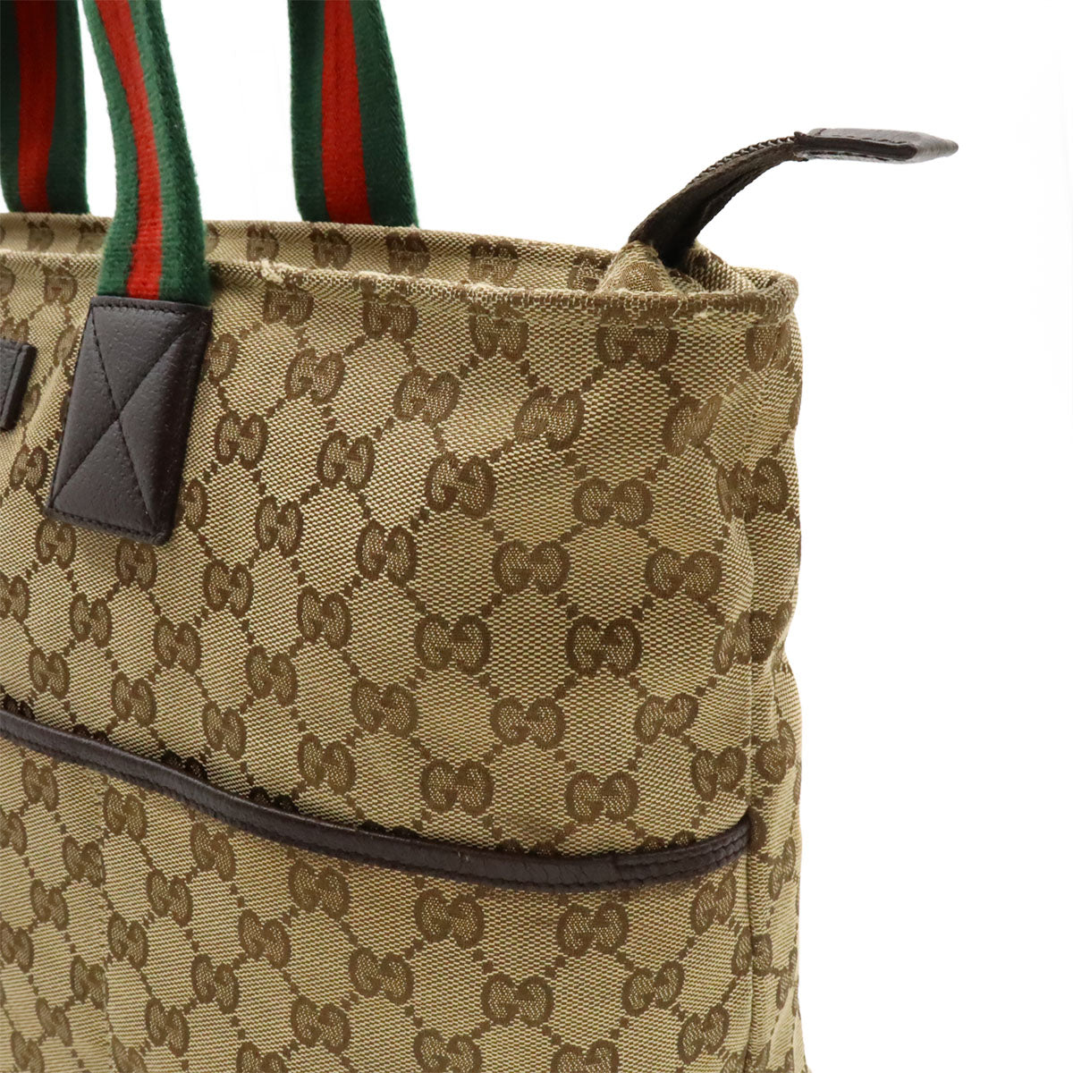 Gucci GG Canvas Leather Tote Bag