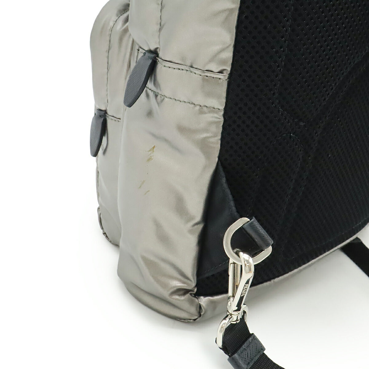 Prada Triangle Logo Nylon Leather Shoulder Bag