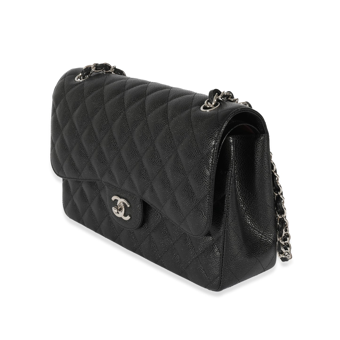 CHANEL Black Caviar Jumbo Classic Double Flap Bag