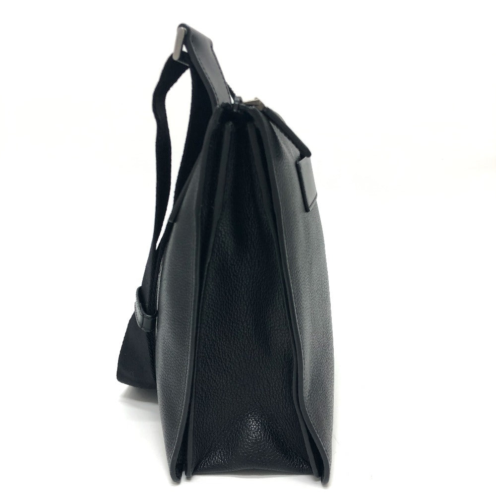 PRADA Shoulder Bag 2VH013 leather black Triangular plate mens